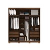 Guarda-Roupa Garibaldi 3 Portas 4 Gavetas 100% Mdf Imbuia/Fendi - Pnr Móveis