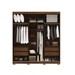 Guarda-Roupa Garibaldi 3 Portas 4 Gavetas 100% Mdf Imbuia/Fendi - Pnr Móveis