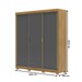 Guarda-Roupa Garibaldi 3 Portas 4 Gavetas 100% Mdf Nature/Alasca - Pnr Móveis