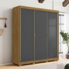 Guarda-Roupa Garibaldi 3 Portas 4 Gavetas 100% Mdf Nature/Alasca - Pnr Móveis