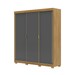 Guarda-Roupa Garibaldi 3 Portas 4 Gavetas 100% Mdf Nature/Alasca - Pnr Móveis