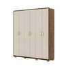 Guarda-Roupa Igaratá 6 Portas 4 Gavetas 100% Mdf Imbuia/Fendi - Pnr Móveis