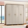 Guarda-Roupa Igaratá 6 Portas 4 Gavetas 100% Mdf Imbuia/Fendi - Pnr Móveis