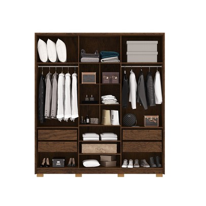 Guarda-Roupa Igaratá 6 Portas 4 Gavetas Imbuia/Fendi - Pnr Móveis