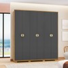 Guarda-Roupa Igaratá 6 Portas 4 Gavetas 100% Mdf Nature/Alasca - Pnr Móveis