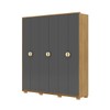 Guarda-Roupa Igaratá 6 Portas 4 Gavetas 100% Mdf Nature/Alasca - Pnr Móveis