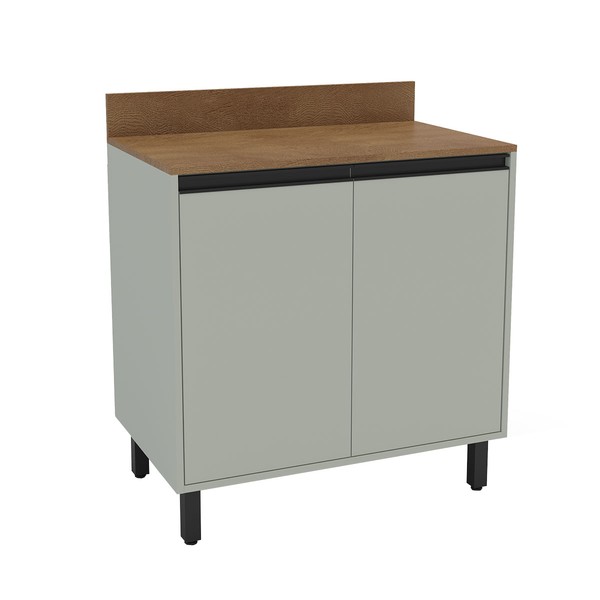 Balcão de Cozinha 80 Cm Koya 2 Portas Verde Oliva - Politorno