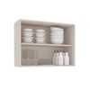 Armário Aéreo Cozinha 80 Cm Koya 2 Portas Creme - Politorno