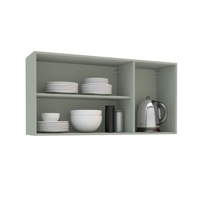Armário Aéreo Cozinha 120 Cm Koya 3 Portas Verde Oliva - Politorno