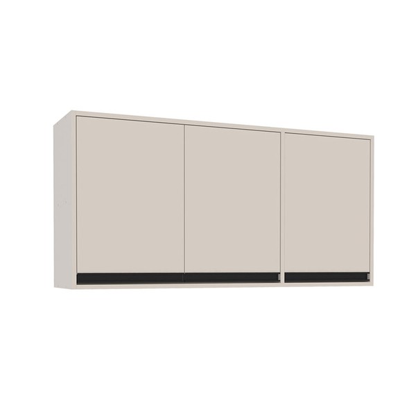 Armário Aéreo Cozinha 120 Cm Koya 3 Portas Creme - Politorno