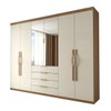 Guarda-Roupa Casal 6 Portas Aquiles Cinamomo/Off White - Panorama Móveis