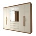 Guarda-Roupa Casal 6 Portas Aquiles Cinamomo/Off White - Panorama Móveis
