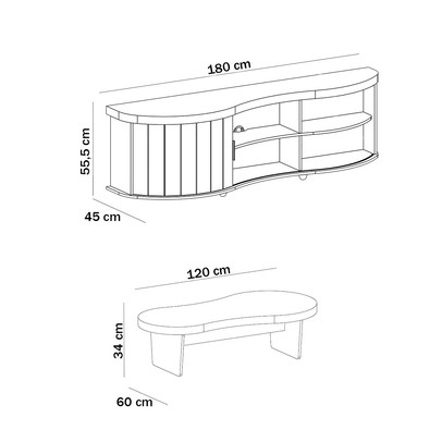 Sala de Estar Completa para TV Até 75 Polegadas Magnum Carvalho/Off White - Pnr Móveis