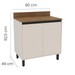 Balcão de Cozinha 80 Cm Koya 2 Portas Creme - Politorno