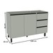Balcão de Cozinha para Pia 120 Cm Koya 2 Portas 3 Gavetas Verde Oliva - Politorno
