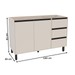 Balcão de Cozinha para Pia 120 Cm Koya 2 Portas 3 Gavetas Creme - Politorno