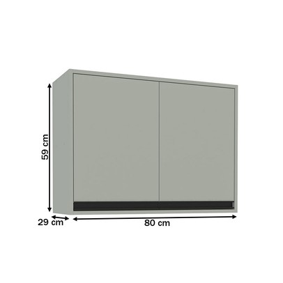 Armário Aéreo Cozinha 80 Cm Koya 2 Portas Verde Oliva - Politorno