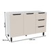 Balcão de Cozinha para Pia Meena 2 Portas 3 Gavetas Branco/Creme - Politorno