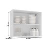 Armário Aéreo Cozinha 80 Cm Meena 2 Portas Branco/Verde - Politorno