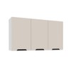 Armário Aéreo Cozinha 120 Cm Meena 3 Portas Branco/Creme - Politorno