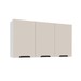 Armário Aéreo Cozinha 120 Cm Meena 3 Portas Branco/Creme - Politorno