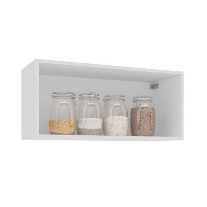 Armário Aéreo Cozinha 80 Cm Meena 1 Porta Branco/Azul - Politorno