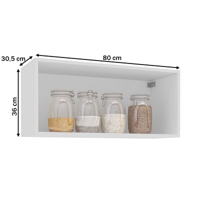 Armário Aéreo Cozinha 80 Cm Meena 1 Porta Branco/Azul - Politorno