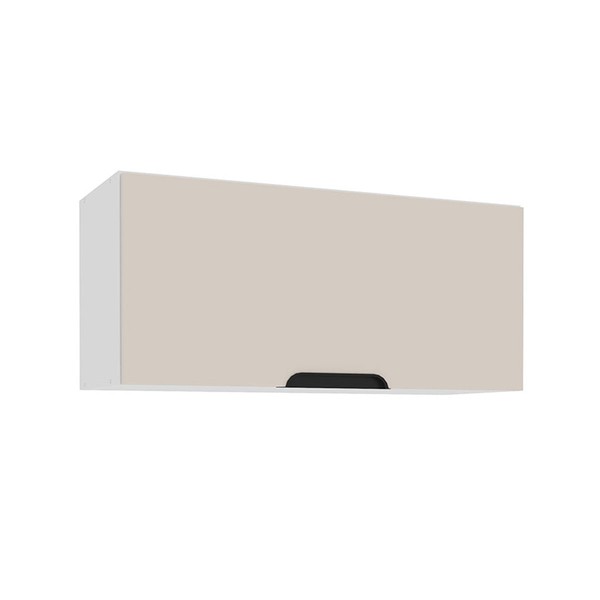 Armário Aéreo Cozinha 80 Cm Meena 1 Porta Branco/Creme - Politorno