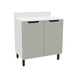 Balcão de Cozinha 80 Cm Meena 2 Portas Branco/Verde - Politorno