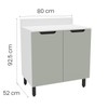 Balcão de Cozinha 80 Cm Meena 2 Portas Branco/Verde - Politorno