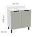 Balcão de Cozinha 80 Cm Meena 2 Portas Branco/Verde - Politorno