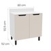 Balcão de Cozinha 80 Cm Meena 2 Portas Branco/Creme - Politorno