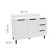 Balcão de Cozinha 120 Cm Meena 2 Portas 3 Gavetas Branco - Politorno