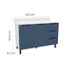 Balcão de Cozinha 120 Cm Meena 2 Portas 3 Gavetas Branco/Azul - Politorno