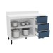 Balcão de Cozinha 120 Cm Meena 2 Portas 3 Gavetas Branco/Azul - Politorno