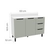 Balcão de Cozinha 120 Cm Meena 2 Portas 3 Gavetas Branco/Verde - Politorno