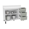 Balcão de Cozinha 120 Cm Meena 2 Portas 3 Gavetas Branco/Verde - Politorno