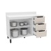 Balcão de Cozinha 120 Cm Meena 2 Portas 3 Gavetas Branco/Creme - Politorno