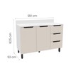 Balcão de Cozinha 120 Cm Meena 2 Portas 3 Gavetas Branco/Creme - Politorno
