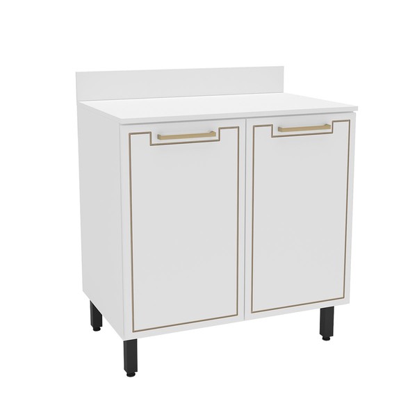 Balcão de Cozinha 80 Cm Amara 2 Portas Branco - Politorno