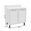 Balcão de Cozinha 80 Cm Amara 2 Portas Branco - Politorno