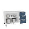 Balcão de Cozinha para Pia Amara 2 Portas 3 Gavetas Branco/Azul - Politorno