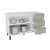 Balcão de Cozinha para Pia Amara 2 Portas 3 Gavetas Branco/Verde - Politorno