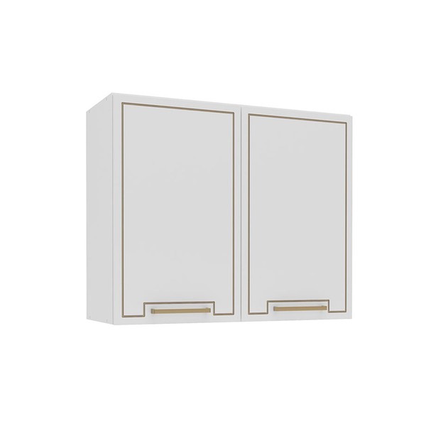 Armário Aéreo Cozinha 80 Cm Amara 2 Portas Branco - Politorno