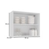 Armário Aéreo Cozinha 80 Cm Amara 2 Portas Branco/Azul - Politorno