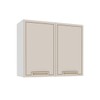 Armário Aéreo Cozinha 80 Cm Amara 2 Portas Branco/Creme - Politorno