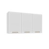 Armário Aéreo Cozinha 120 Cm Amara 3 Portas Branco - Politorno