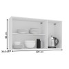 Armário Aéreo Cozinha 120 Cm Amara 3 Portas Branco - Politorno