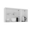 Armário Aéreo Cozinha 120 Cm Amara 3 Portas Branco/Verde - Politorno