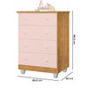 Cômoda Infantil Lara 4 Gavetas Nature/Rose - J&a Móveis